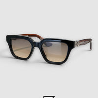 Chrome Heart VAGILLIONIRE 2 Black Frame Zeiss Honey Lenses Sunglasses - Maroon