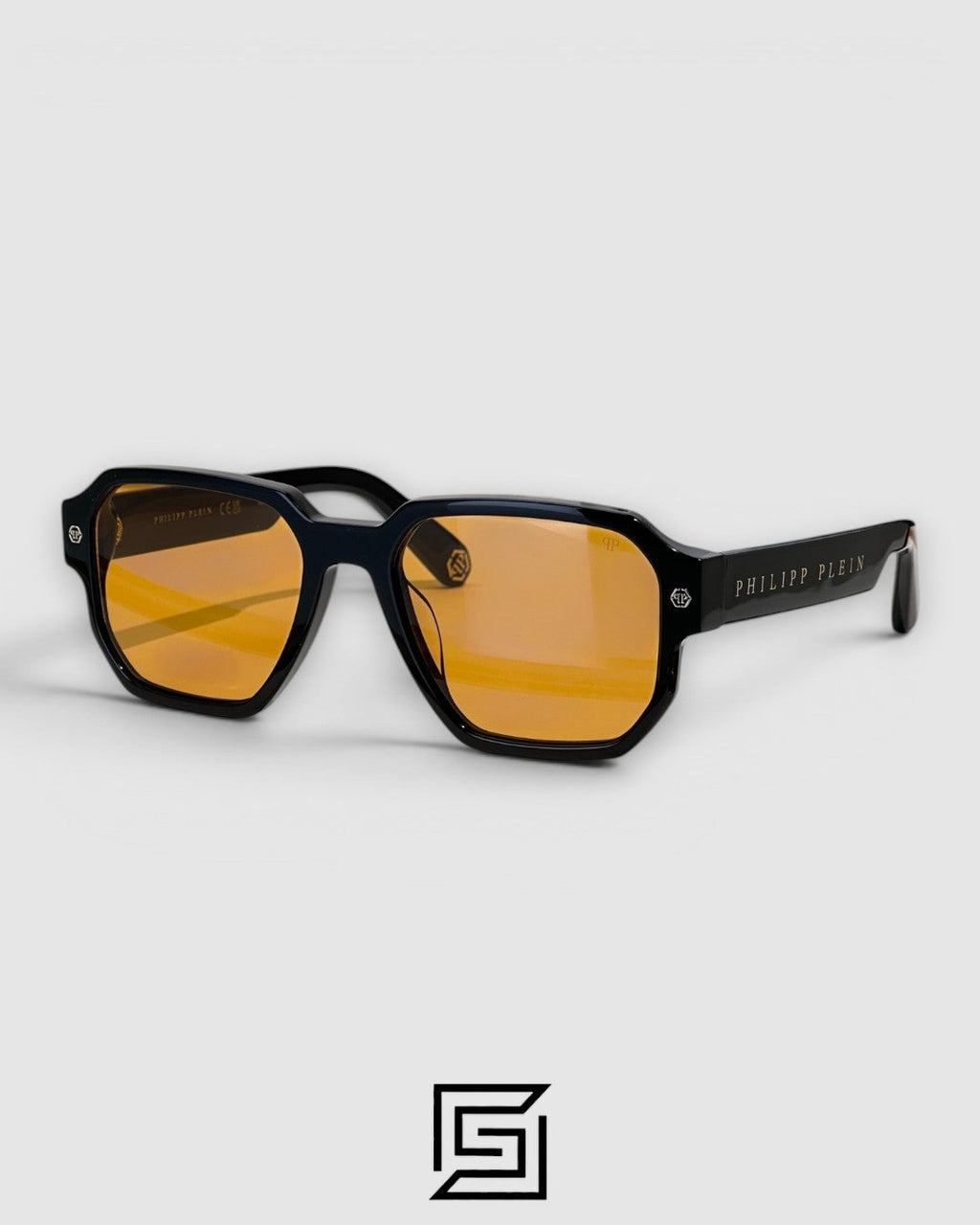 Philipp Plein STUD VPP199V Sunglasses - BLACK-AMBER
