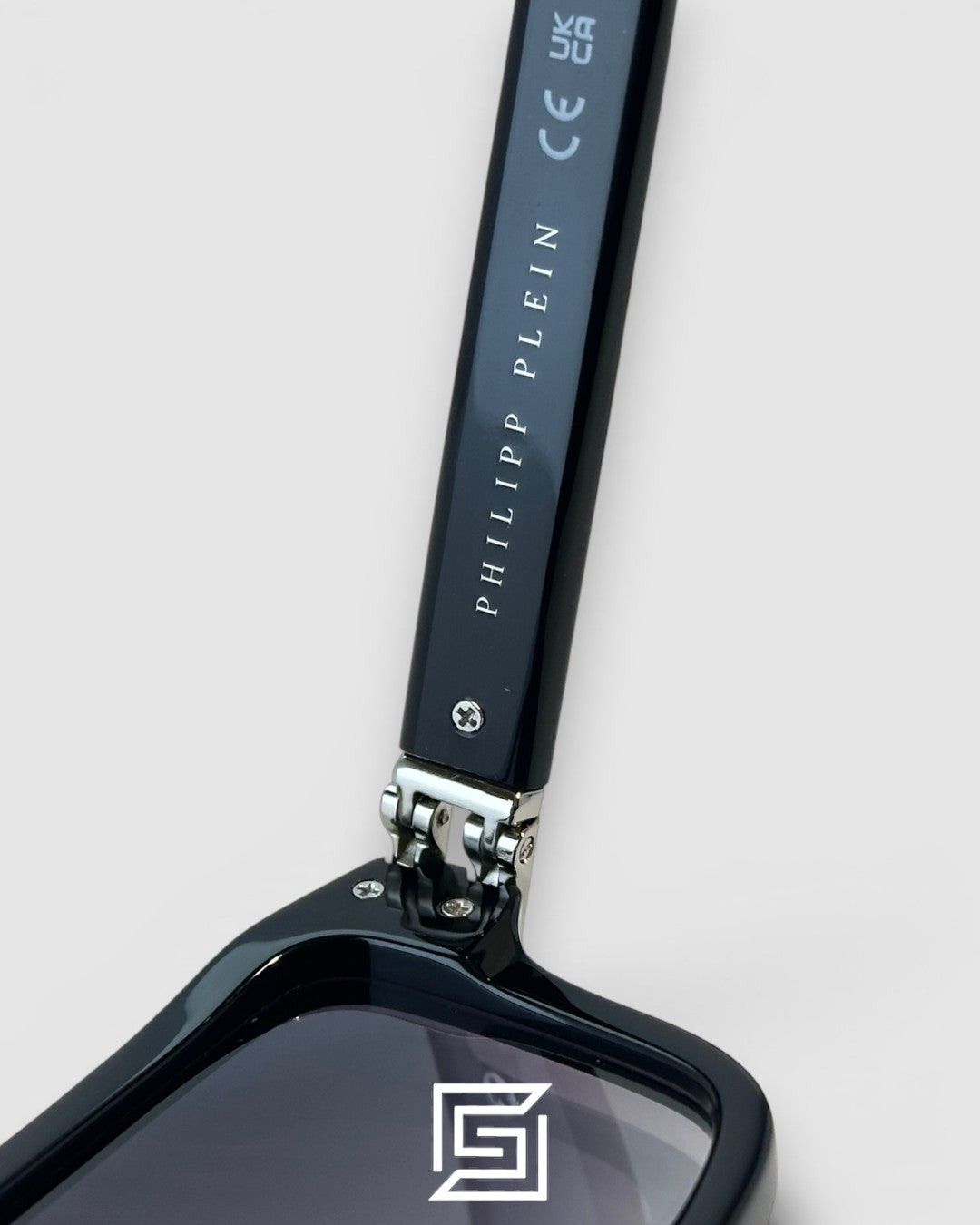 Philipp Plein LIGHT FIGHTER VPP021 Black Frame Sunglasses with Black Lenses and Silver Details