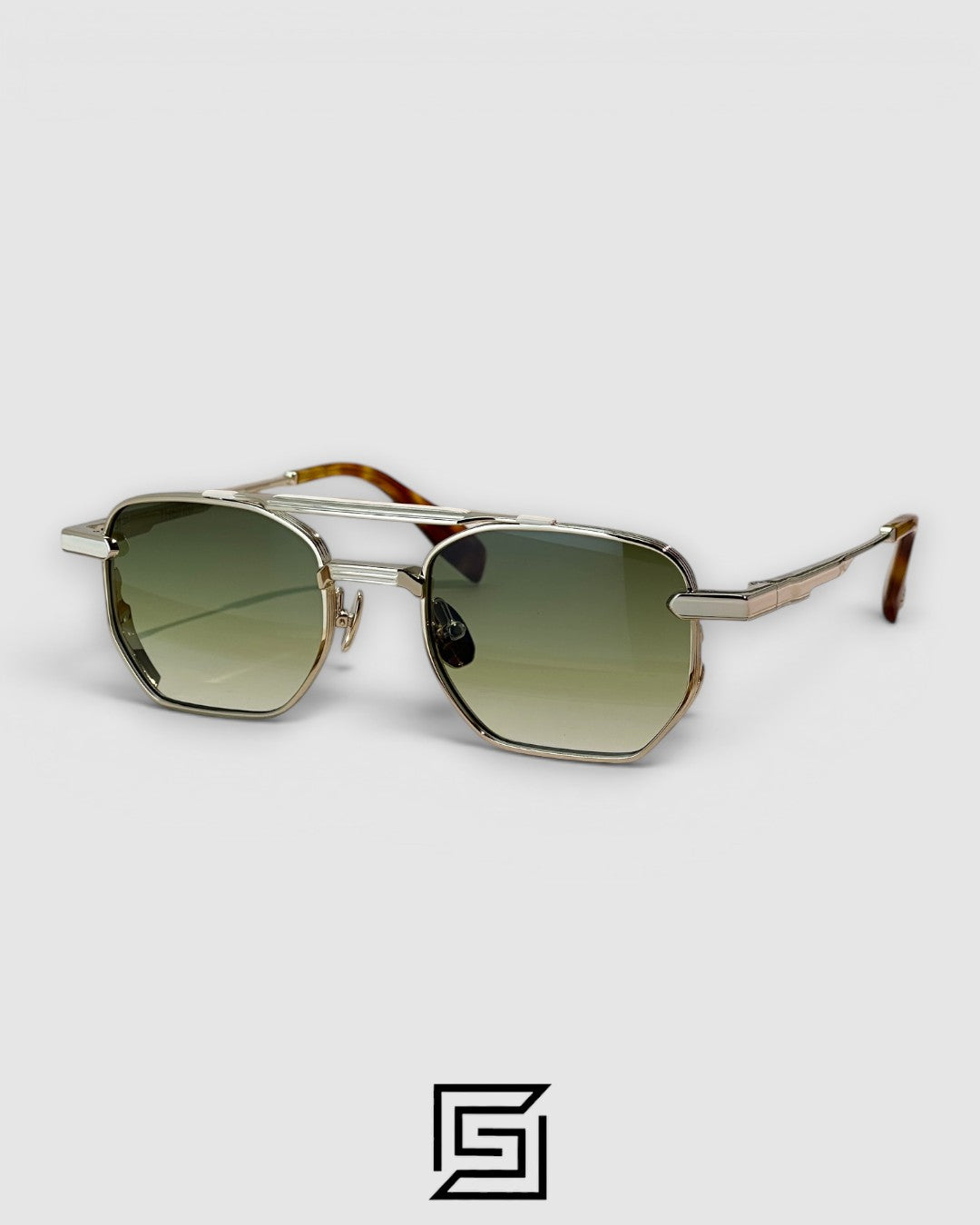 LUSSO Gun Mustard Frame Light Green Lenses - silver_green