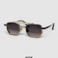 LUSSO Gun Mustard Frame Light Green Lenses - GOLD-BLUE