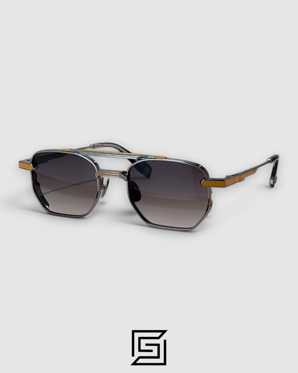 LUSSO Gun Mustard Frame Light Green Lenses - Mustard- Grey