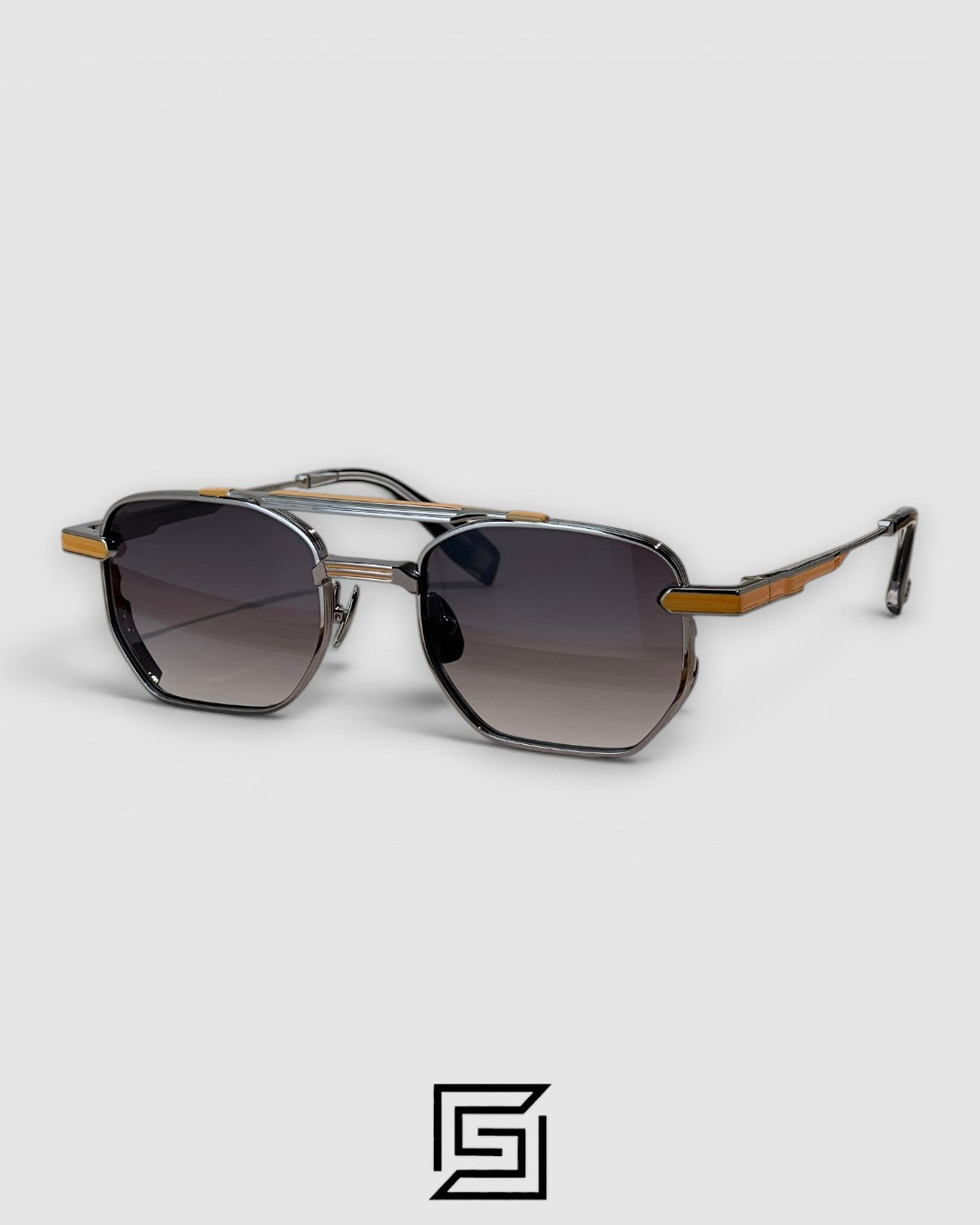 LUSSO Gun Mustard Frame Light Green Lenses - Mustard- Grey