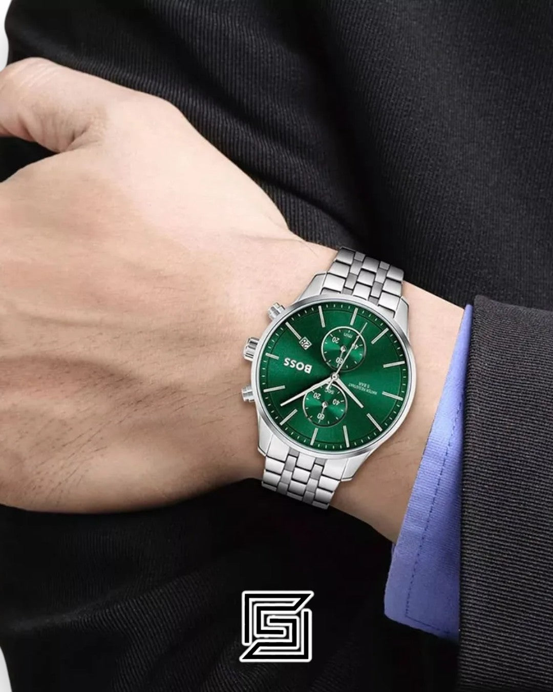 Boss 1513975 Green Dial Chronograph Watch