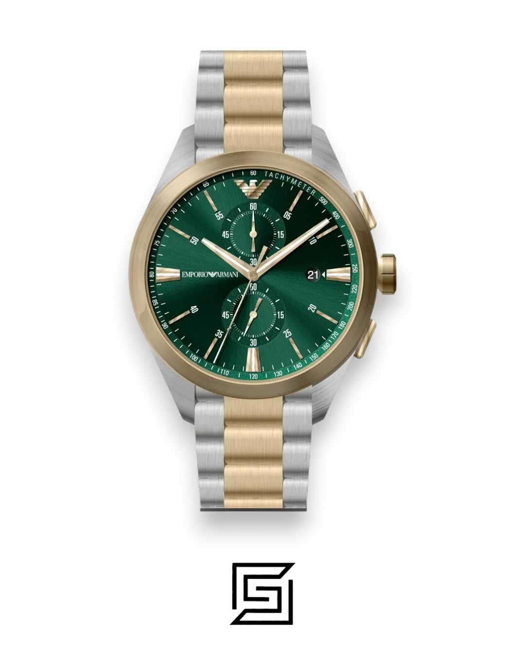 Emporio Armani AR11511 Two-Tone Stainless Steel Green Dial Watch