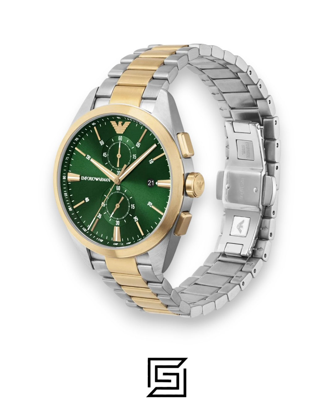 Emporio Armani AR11511 Two-Tone Stainless Steel Green Dial Watch