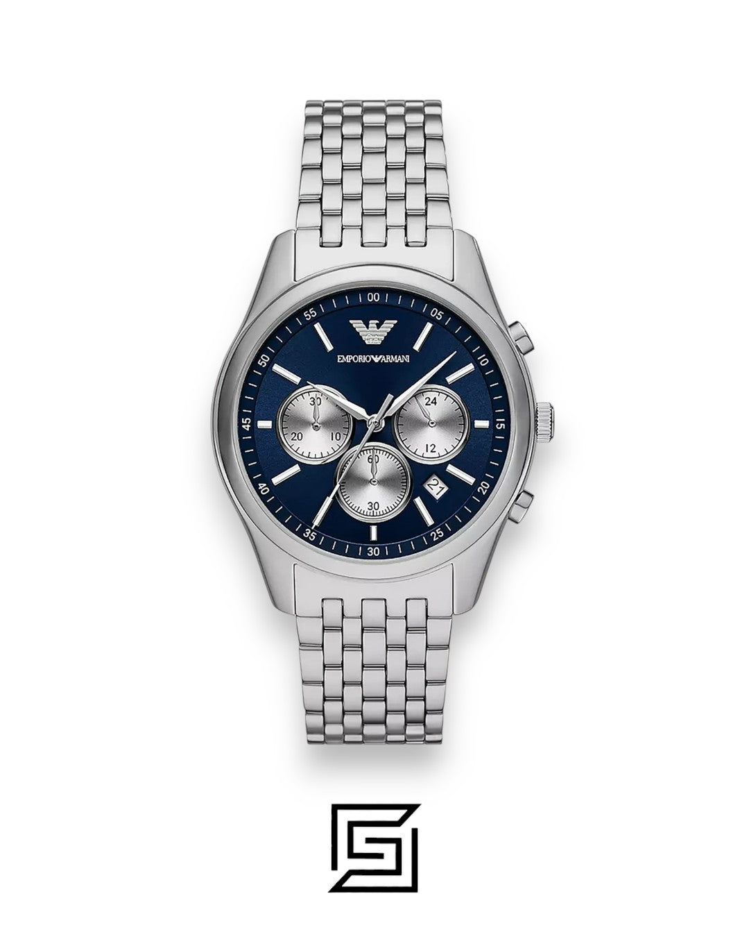 Emporio Armani AR11582 Silver Stainless Steel Blue Dial Men's Watch