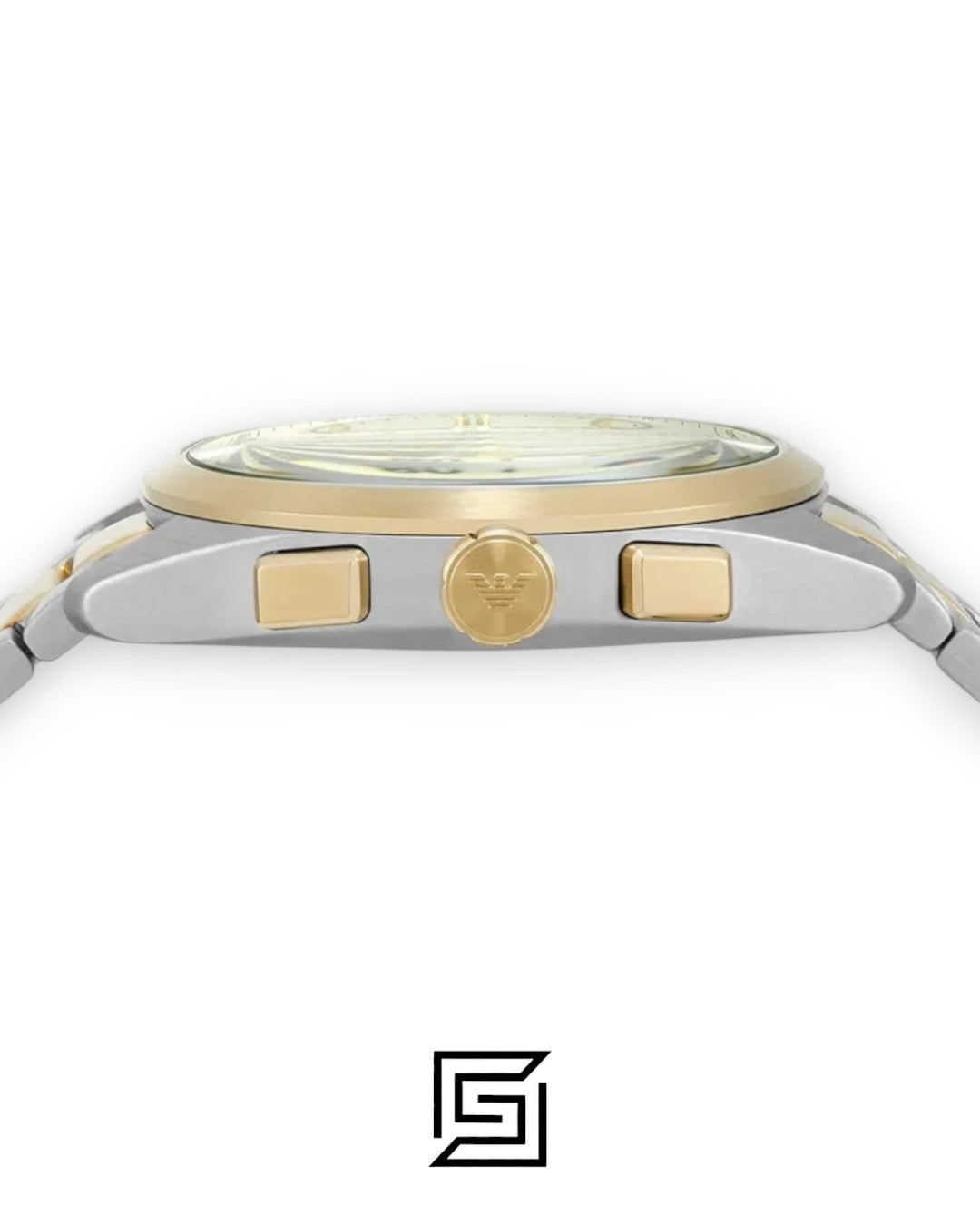 Emporio Armani AR11605 Two-Tone Stainless Steel Chronograph Watch with Champagne Dial