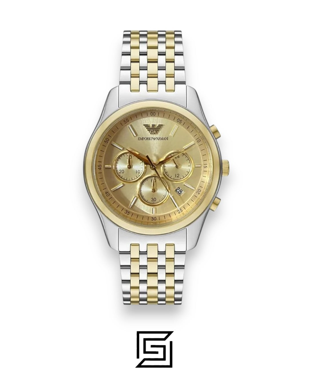 Emporio Armani AR11603 Gold Dial Two-Tone Stainless Steel Watch