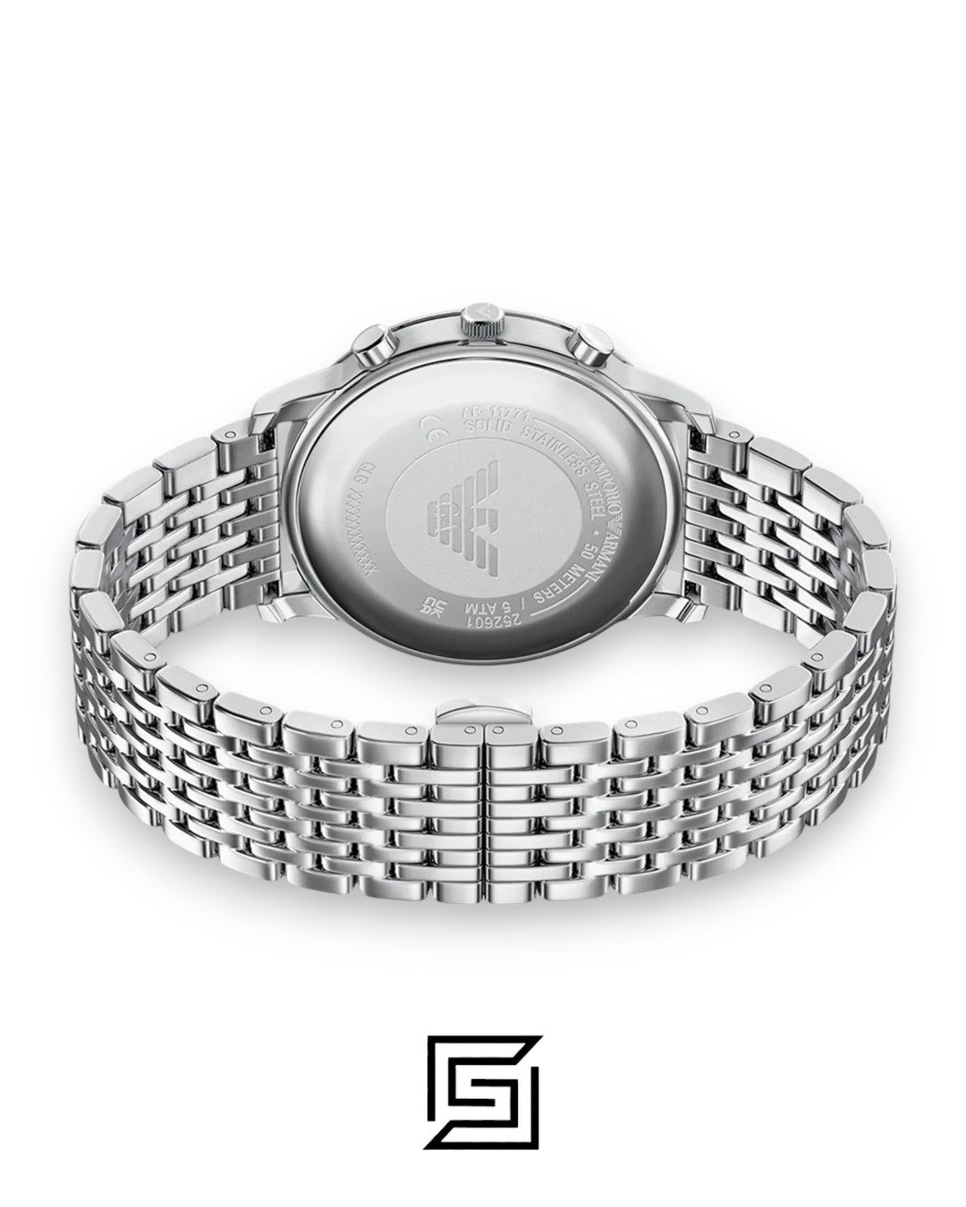 Emporio Armani AR1648 Men's Silver Stainless Steel Blue Dial Watch
