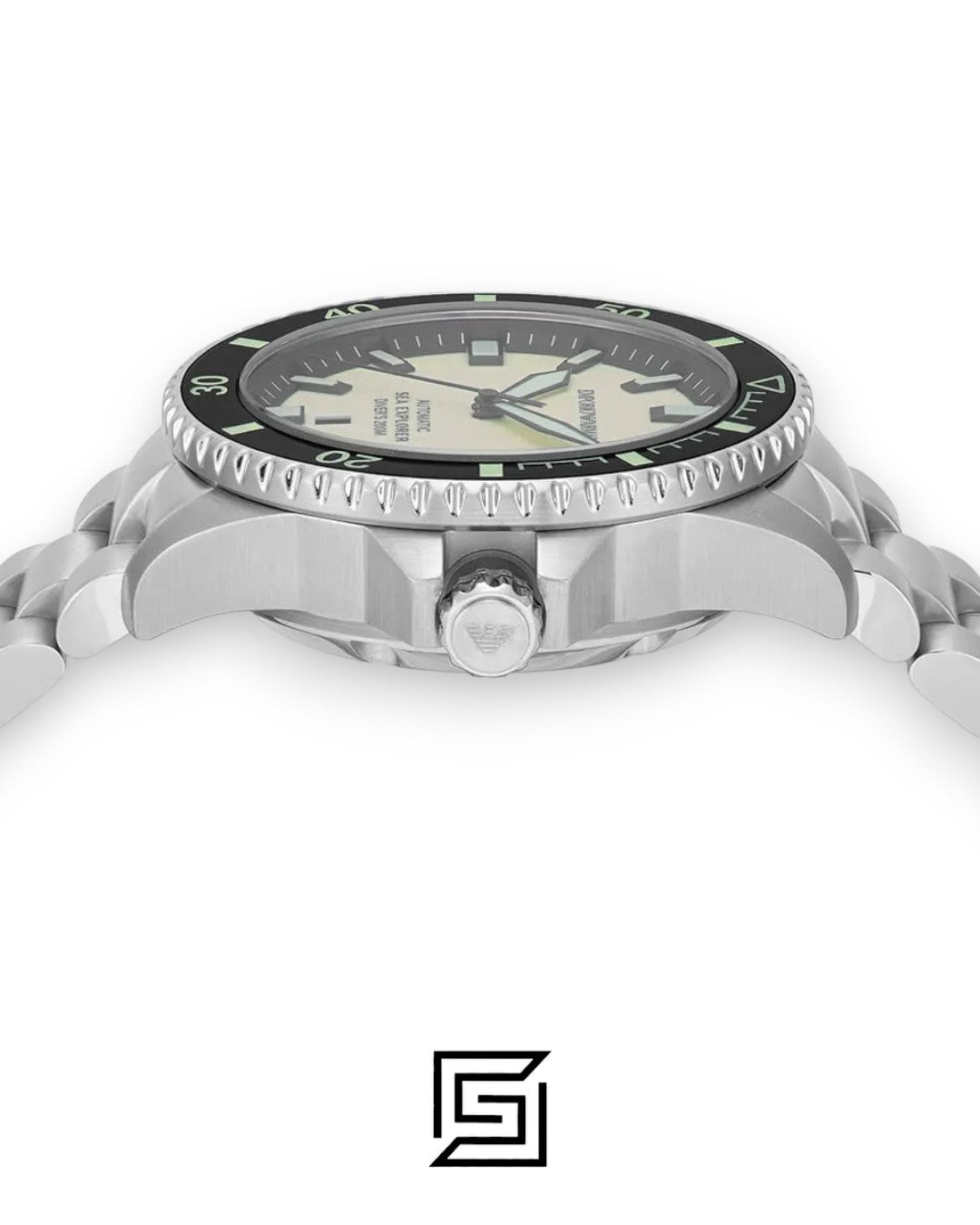 Emporio Armani AR60083 Sea Explorer Automatic Cream Dial Men's Watch