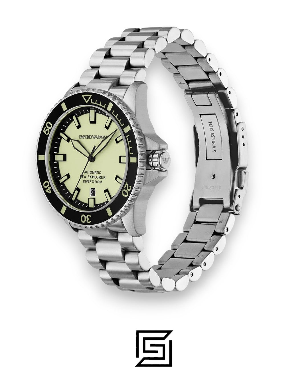 Emporio Armani AR60083 Sea Explorer Automatic Cream Dial Men's Watch
