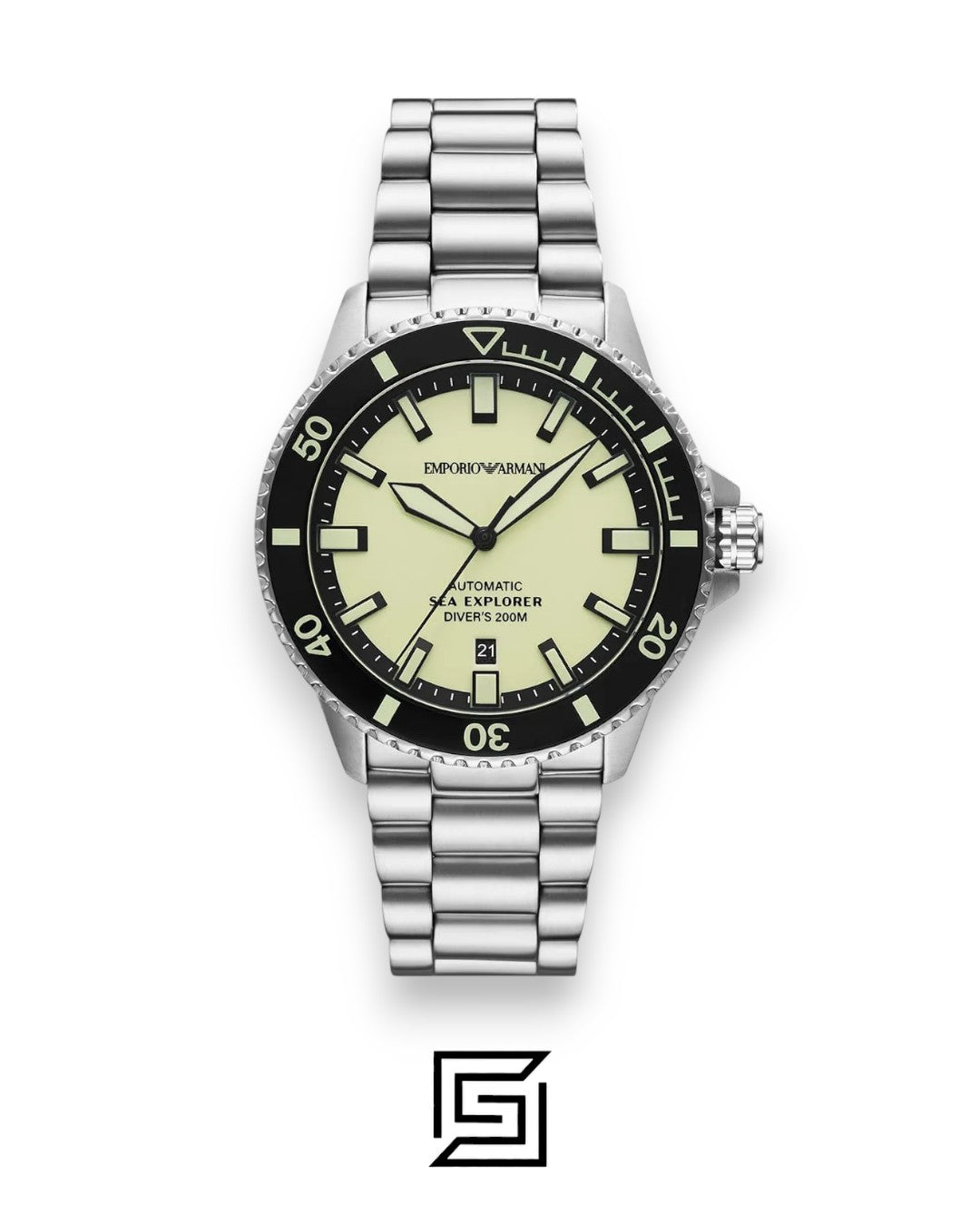 Emporio Armani AR60083 Sea Explorer Automatic Cream Dial Men's Watch