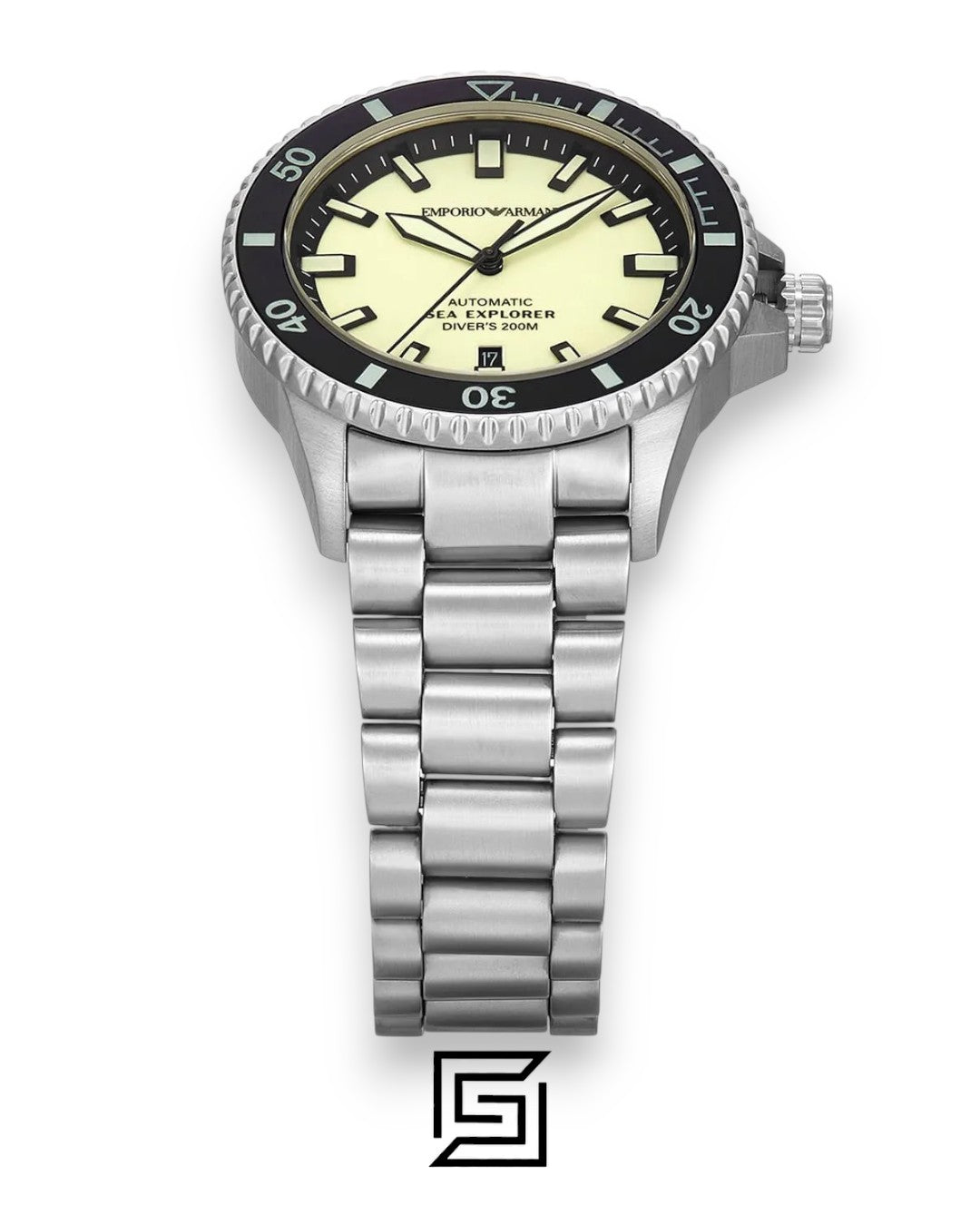 Emporio Armani AR60083 Sea Explorer Automatic Cream Dial Men's Watch