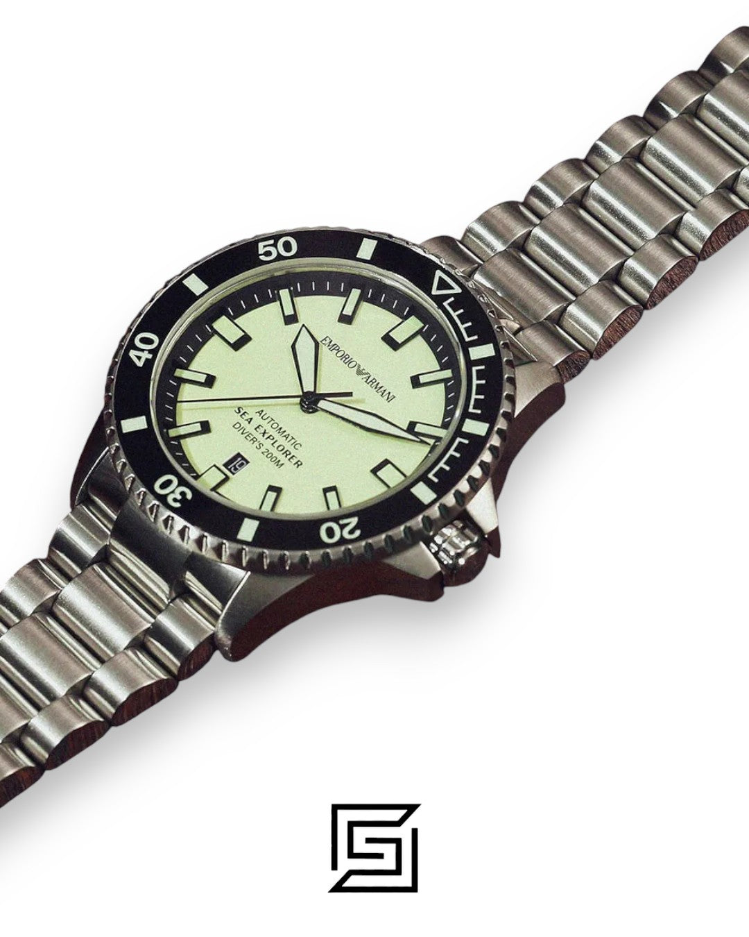 Emporio Armani AR60083 Sea Explorer Automatic Cream Dial Men's Watch