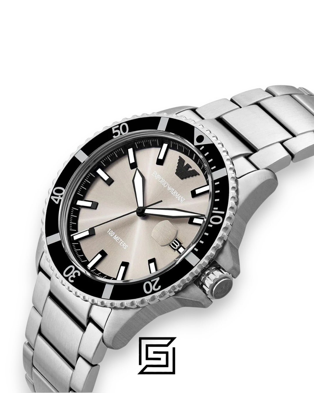 Emporio Armani AR11683 Silver Dial Stainless Steel Men's Watch 43mm