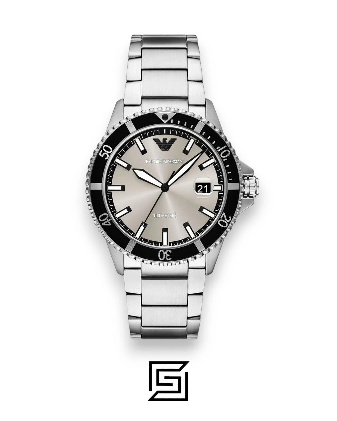 Emporio Armani AR11683 Silver Dial Stainless Steel Men's Watch 43mm