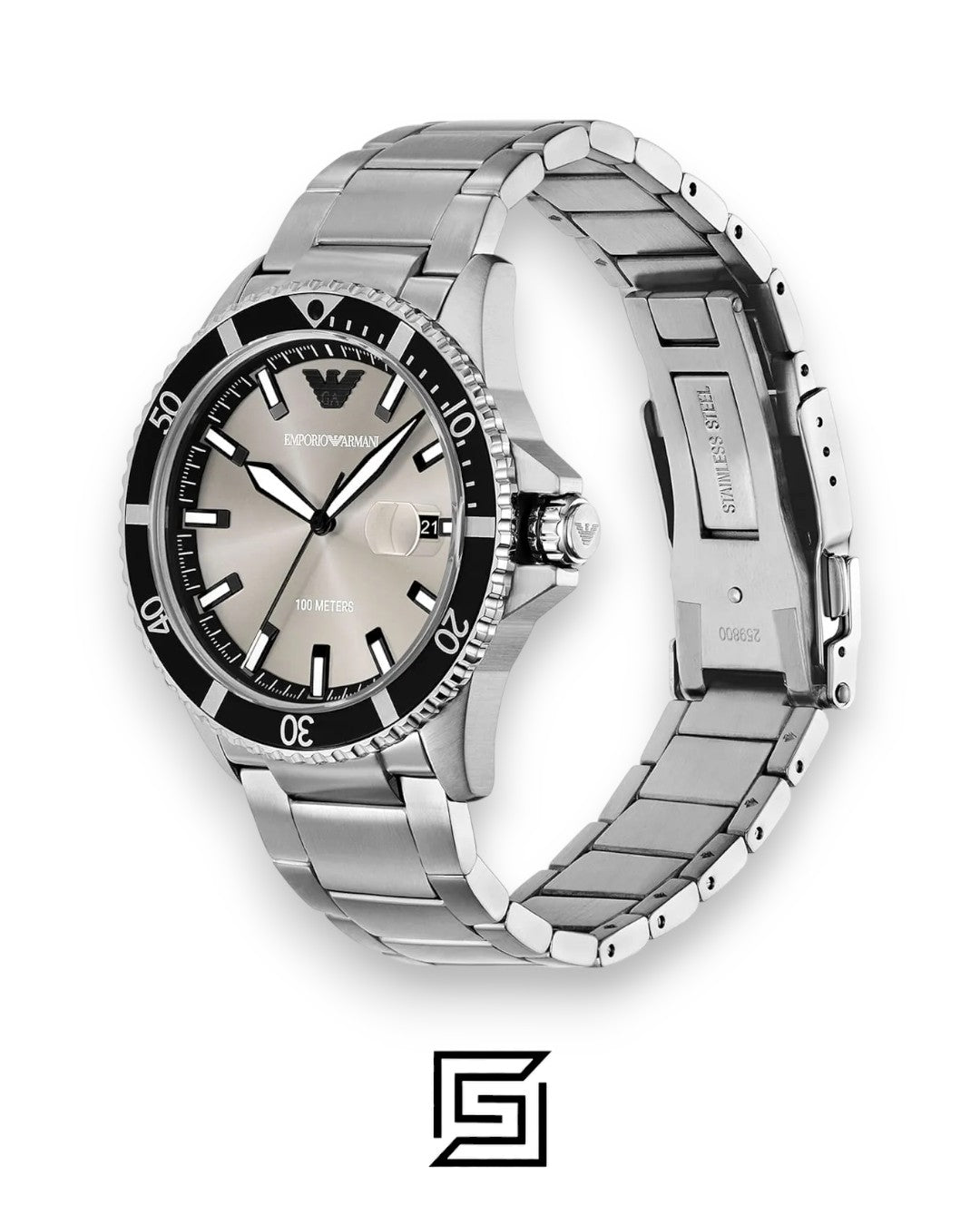Emporio Armani AR11683 Silver Dial Stainless Steel Men's Watch 43mm