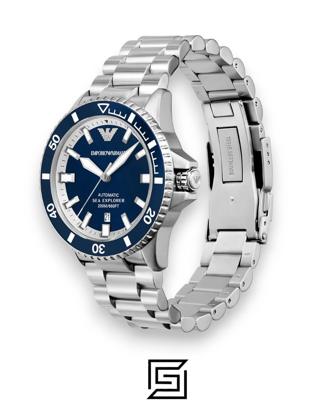 Emporio Armani AR60079 Sea Explorer 43mm Blue Dial Stainless Steel Men's Watch