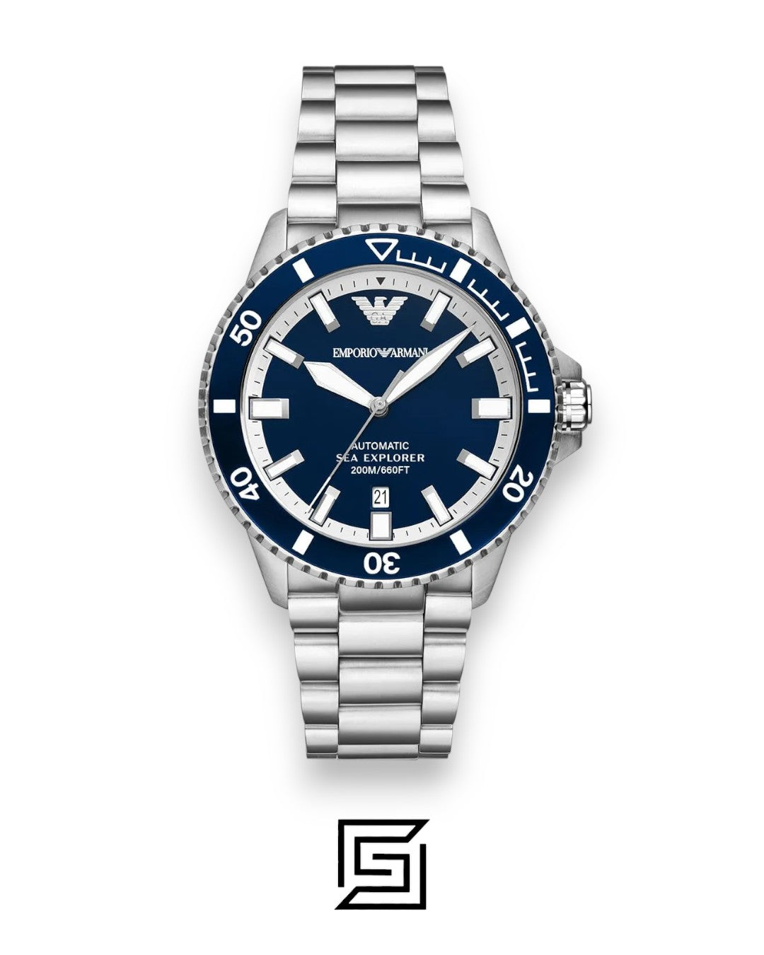 Emporio Armani AR60079 Sea Explorer 43mm Blue Dial Stainless Steel Men's Watch