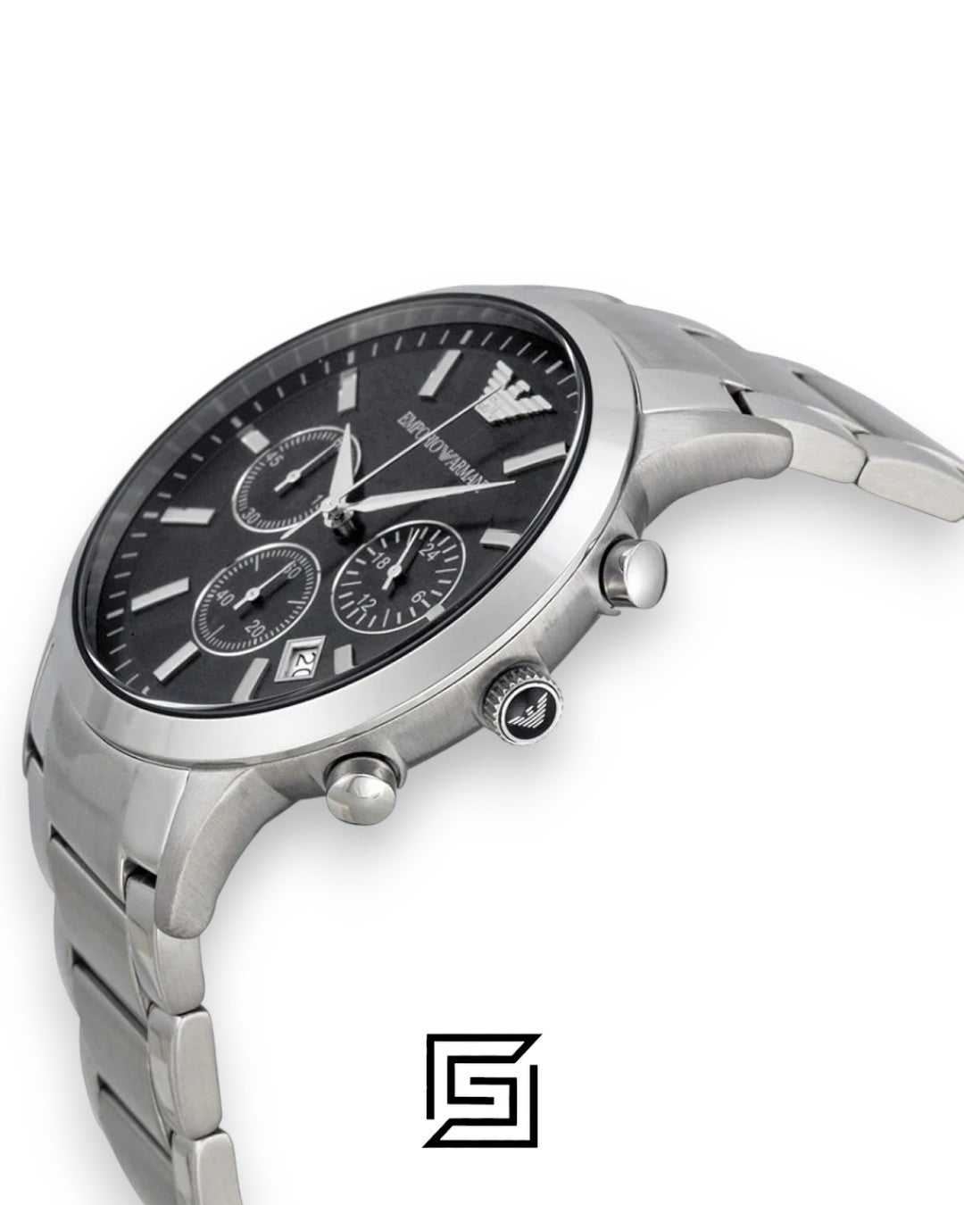 Emporio Armani AR2434 Men's Stainless Steel Watch with Black Dial