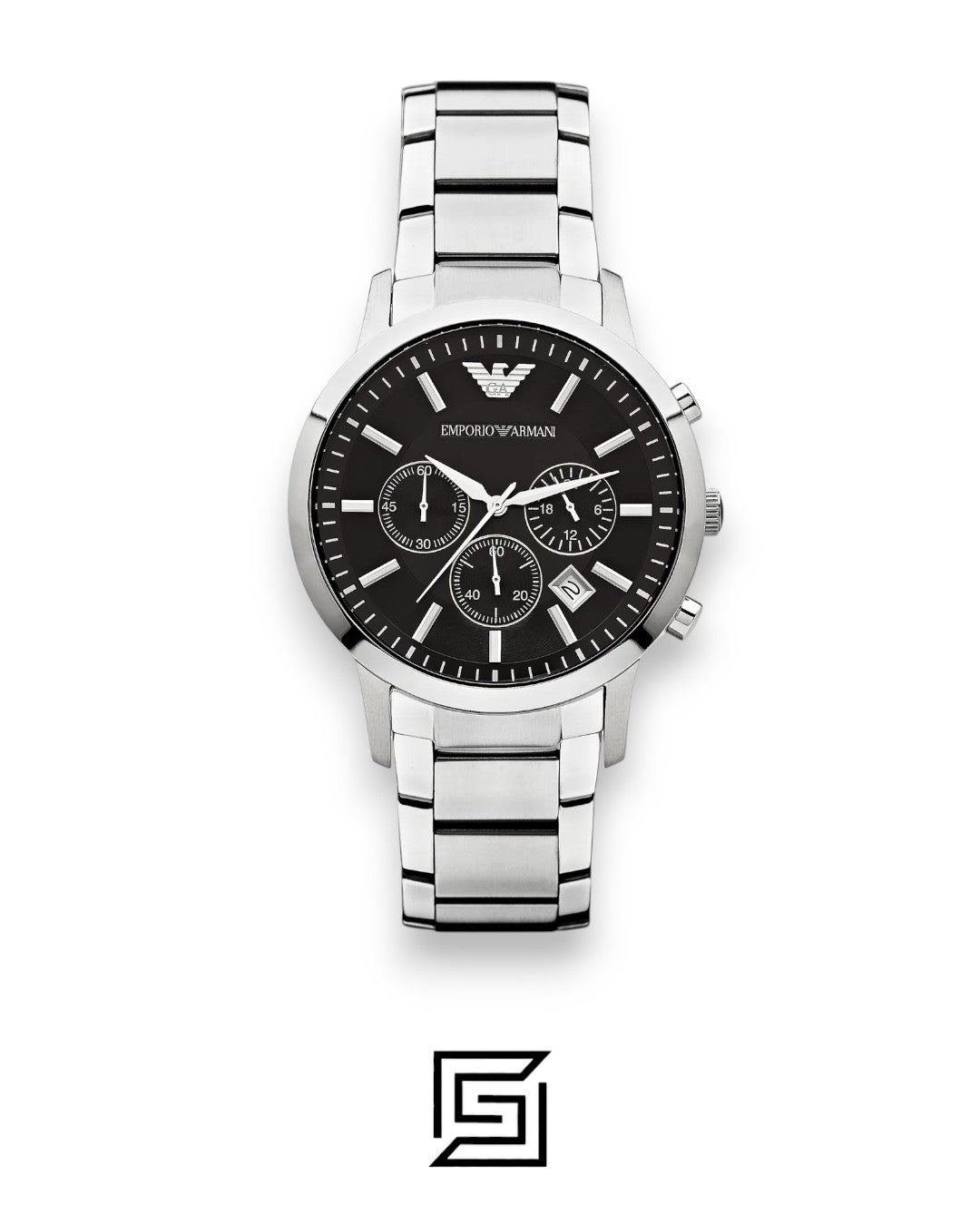 Emporio Armani AR2434 Men's Stainless Steel Watch with Black Dial
