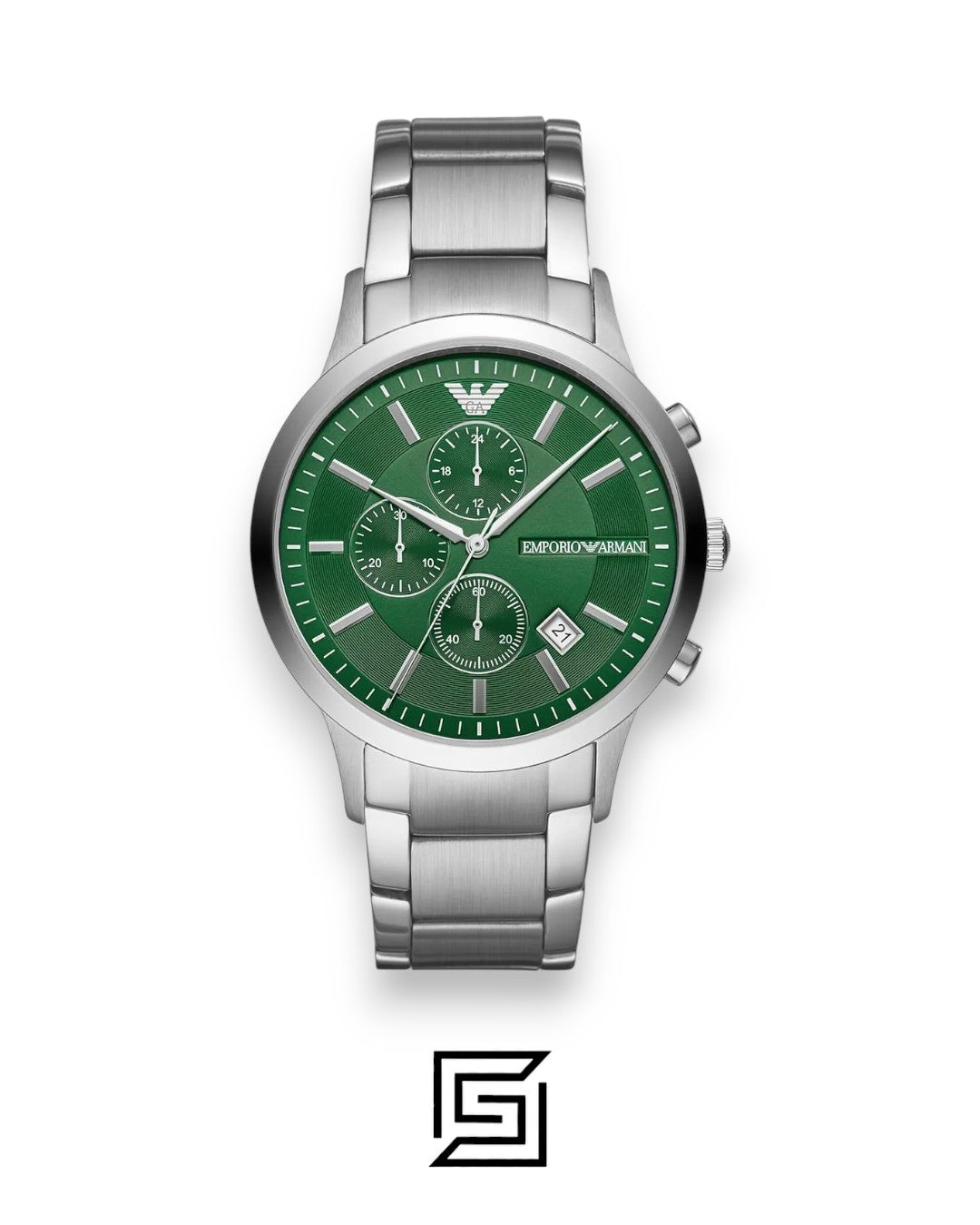 Armani AR11507 Men's Chronograph Green Dial Stainless Steel Watch