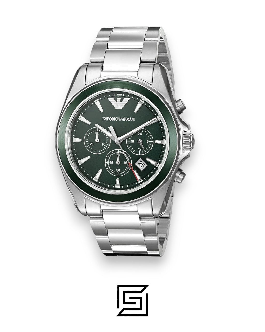 Emporio Armani AR6090 Green Dial Chronograph Men's Watch