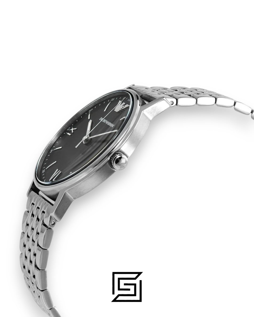 Emporio Armani AR11068 Men's Silver Stainless Steel Grey Dial Watch