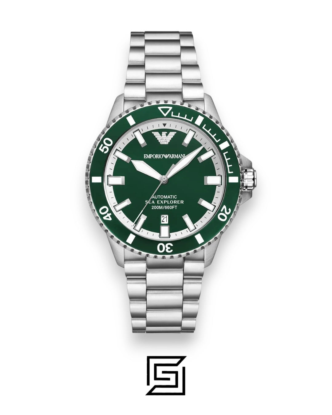 Armani AR60080 Men's Stainless Steel Green Dial Watch