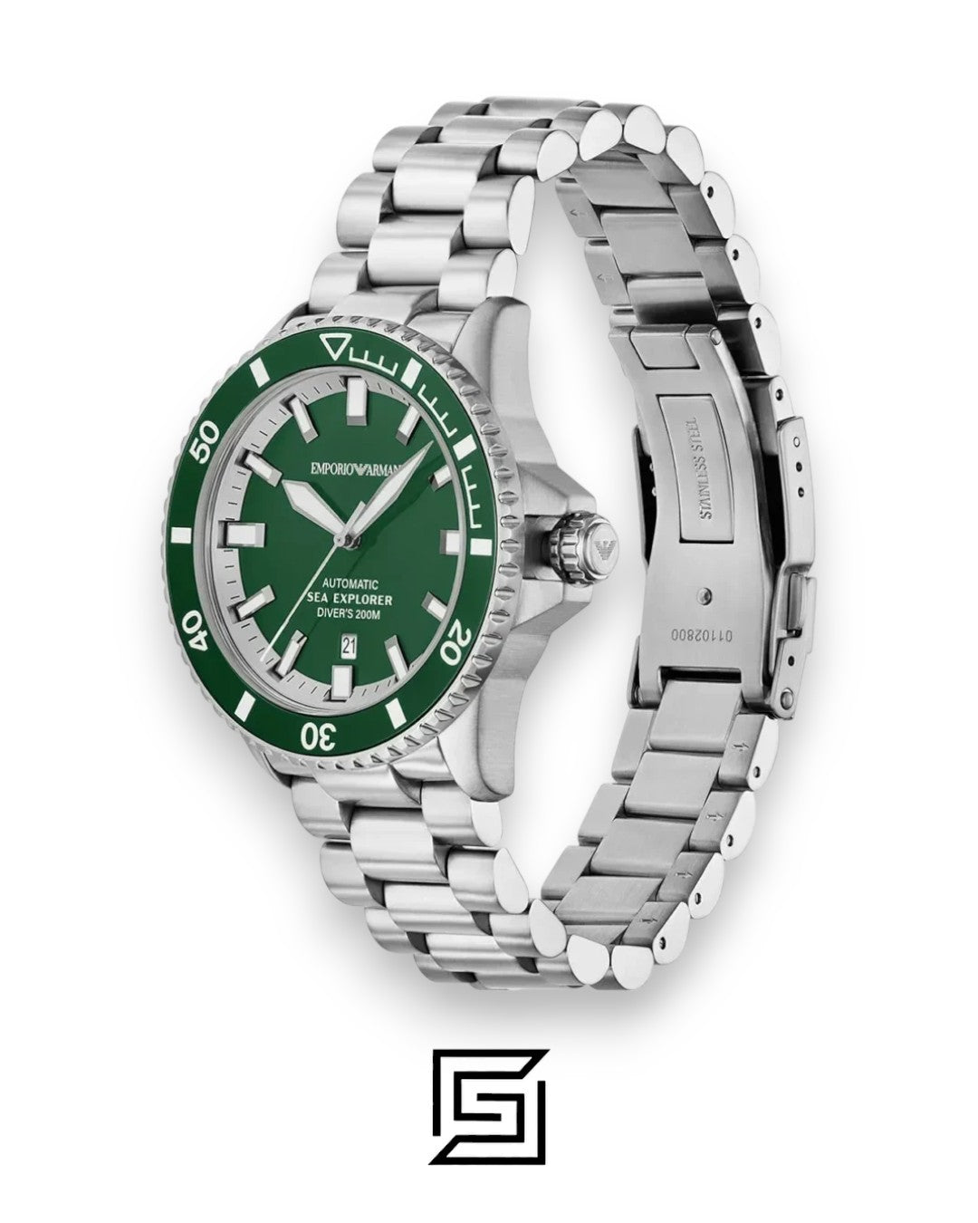 Emporio Armani AR60088 Green Dial Stainless Steel Men's Watch