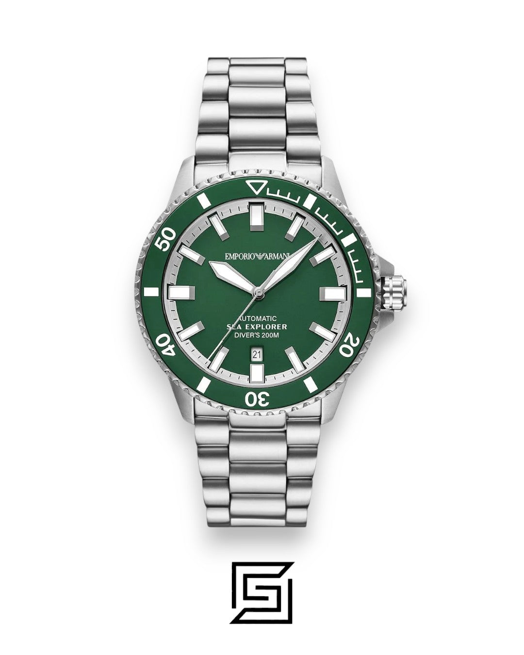 Emporio Armani AR60088 Green Dial Stainless Steel Men's Watch