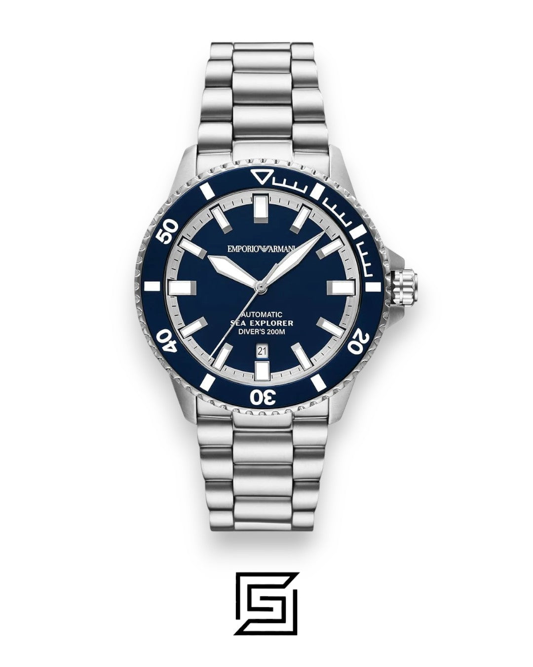 Armani AR60087 Men's Stainless Steel Blue Dial Automatic Watch
