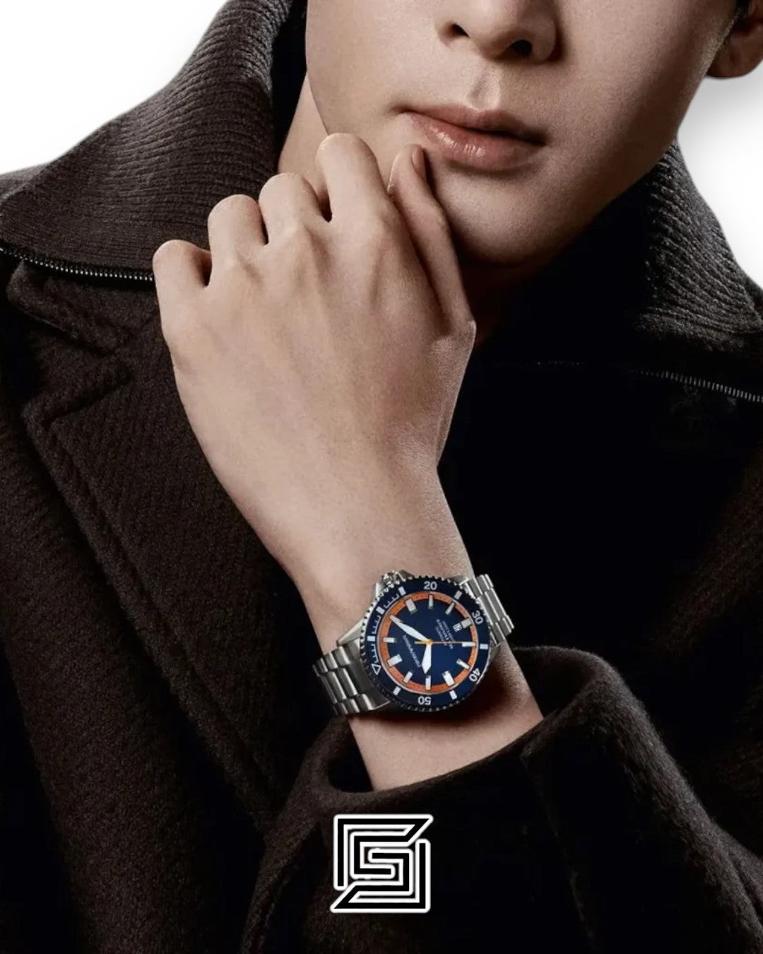 Armani AR60090 Automatic Sea Explorer Diver's 200m Blue Dial Stainless Steel Watch