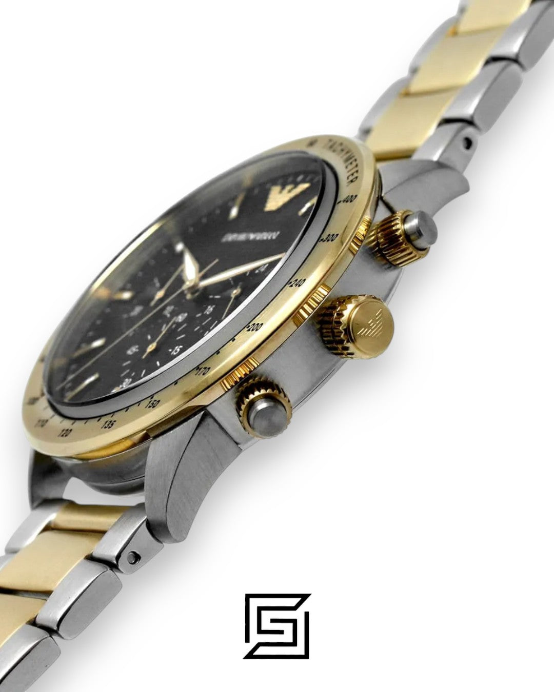 Emporio Armani AR11521 Two-Tone Chronograph Black Dial Men's Watch 43mm