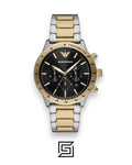Emporio Armani AR11521 Two-Tone Chronograph Black Dial Men's Watch 43mm