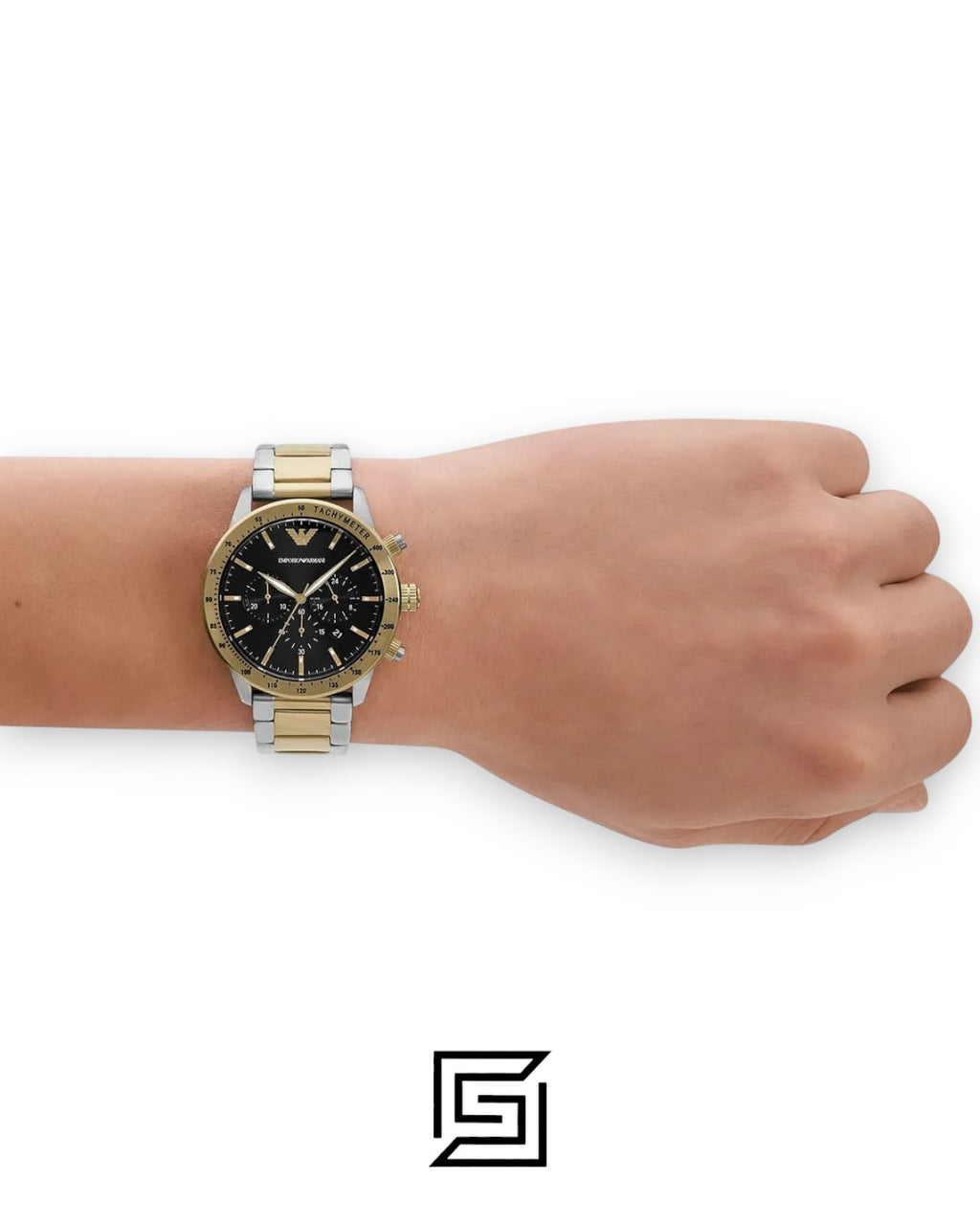 Emporio Armani AR11521 Two-Tone Chronograph Black Dial Men's Watch 43mm