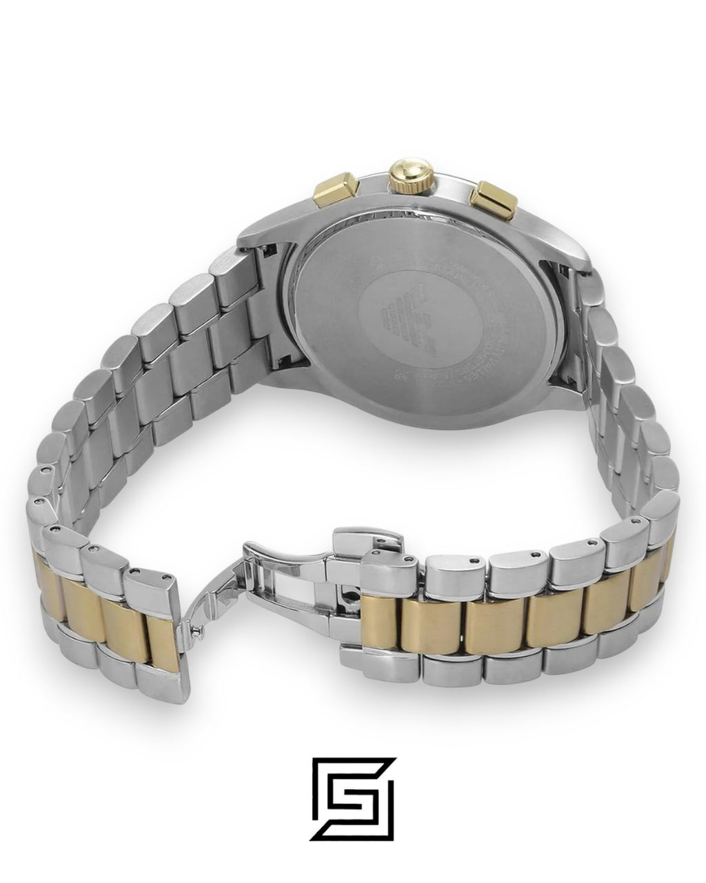 Armani AR11527 Men's Two-Tone Stainless Steel Chronograph Watch with Grey Dial