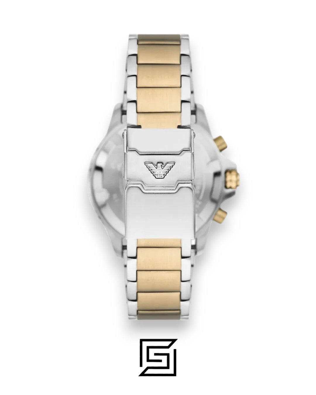 Emporio Armani AR11606 Two-Tone Gold and Silver Case 43mm Chronograph Watch with Cream Dial