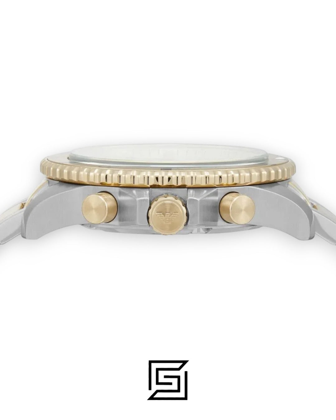 Emporio Armani AR11606 Two-Tone Gold and Silver Case 43mm Chronograph Watch with Cream Dial