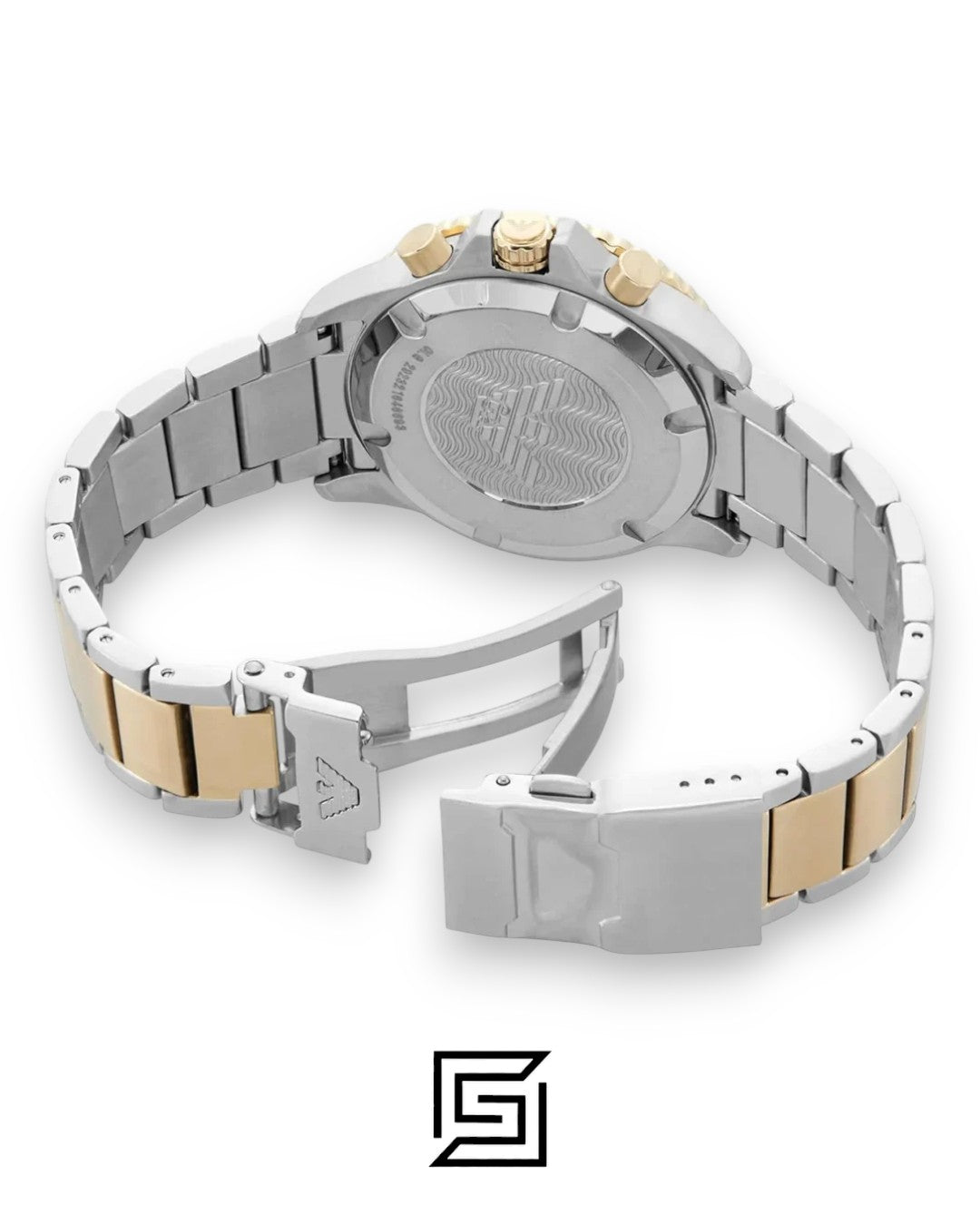 Emporio Armani AR11606 Two-Tone Gold and Silver Case 43mm Chronograph Watch with Cream Dial