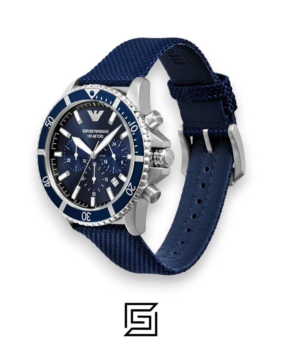 Emporio Armani AR11588 Blue Dial Men's Stainless Steel Watch