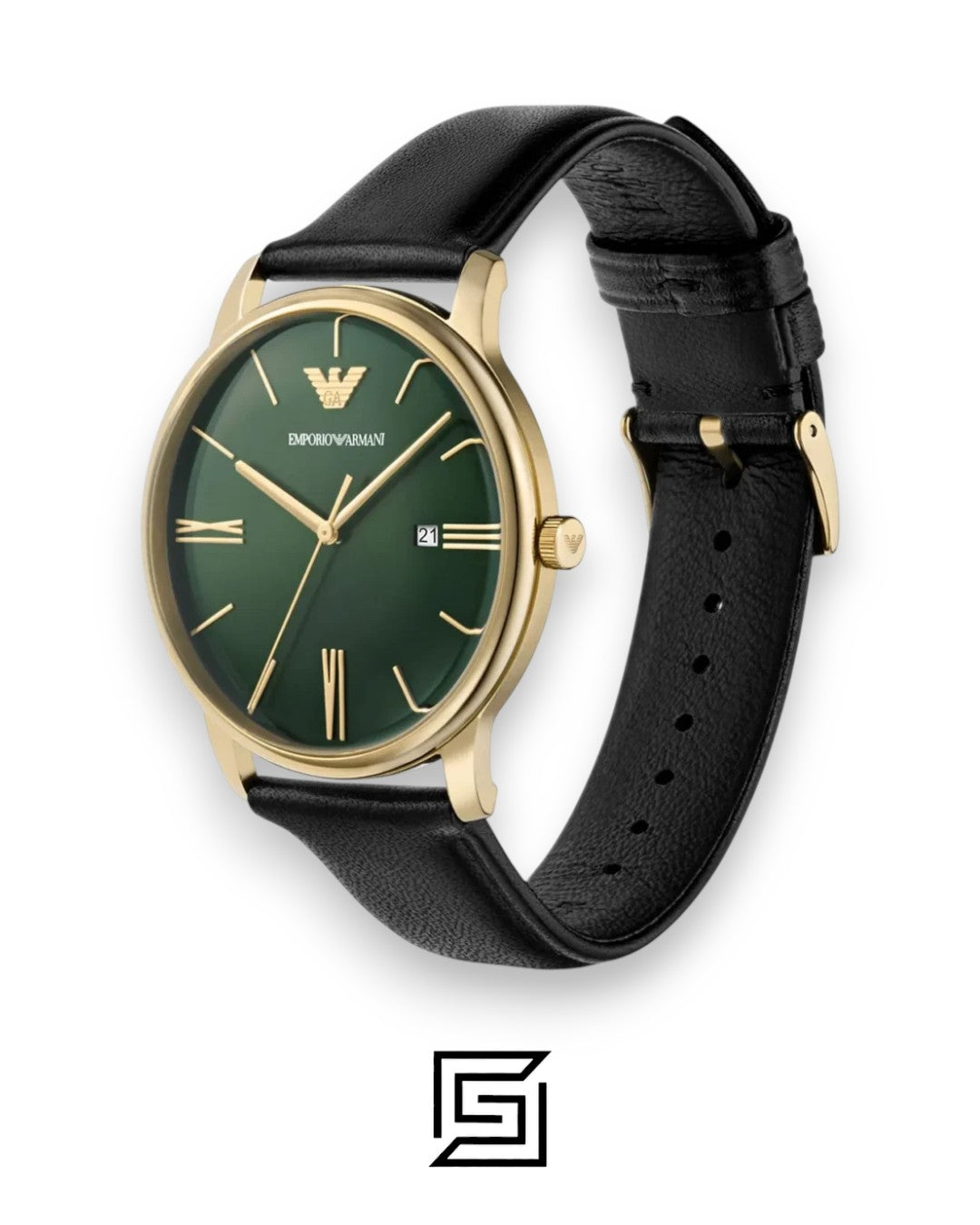 Emporio Armani AR11601 Men's Gold Case Green Dial Watch