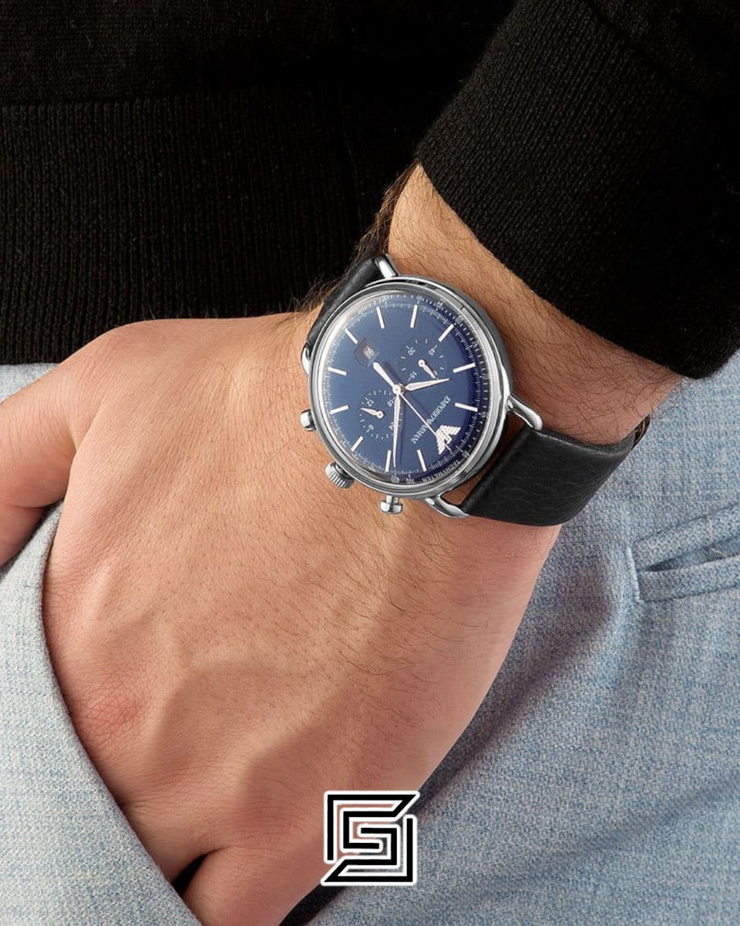 Emporio Armani AR11105 Blue Dial Men's Chronograph Watch