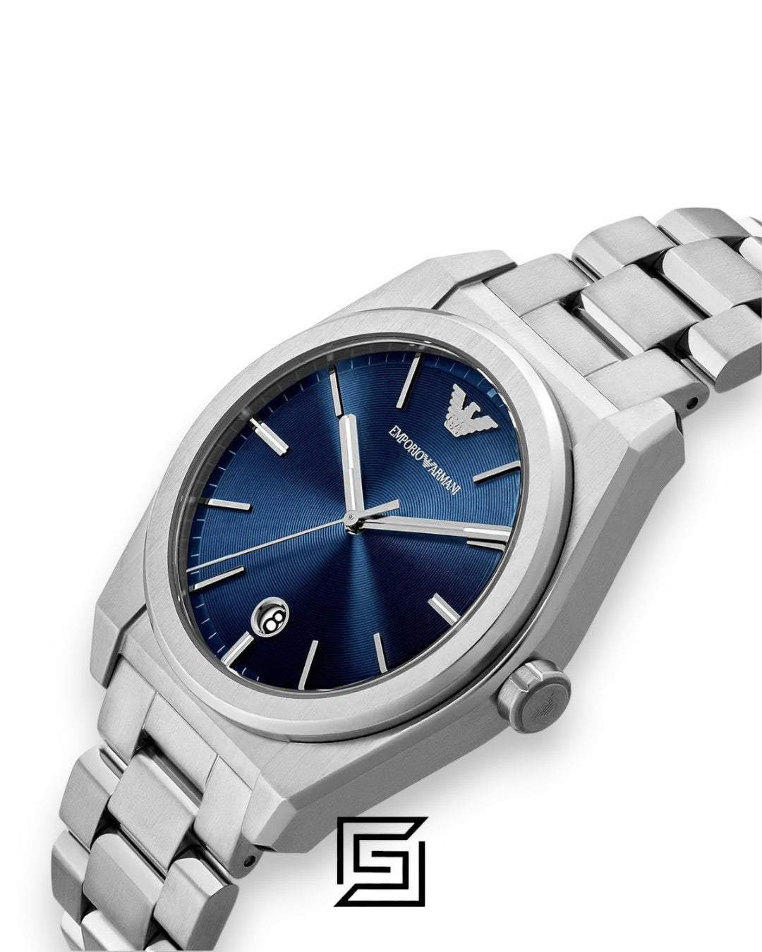 Emporio Armani AR11620 Men's Silver Stainless Steel Watch Blue Dial