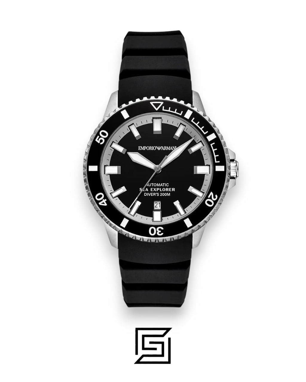 Armani AR60086 Black Dial Automatic Diver's Watch