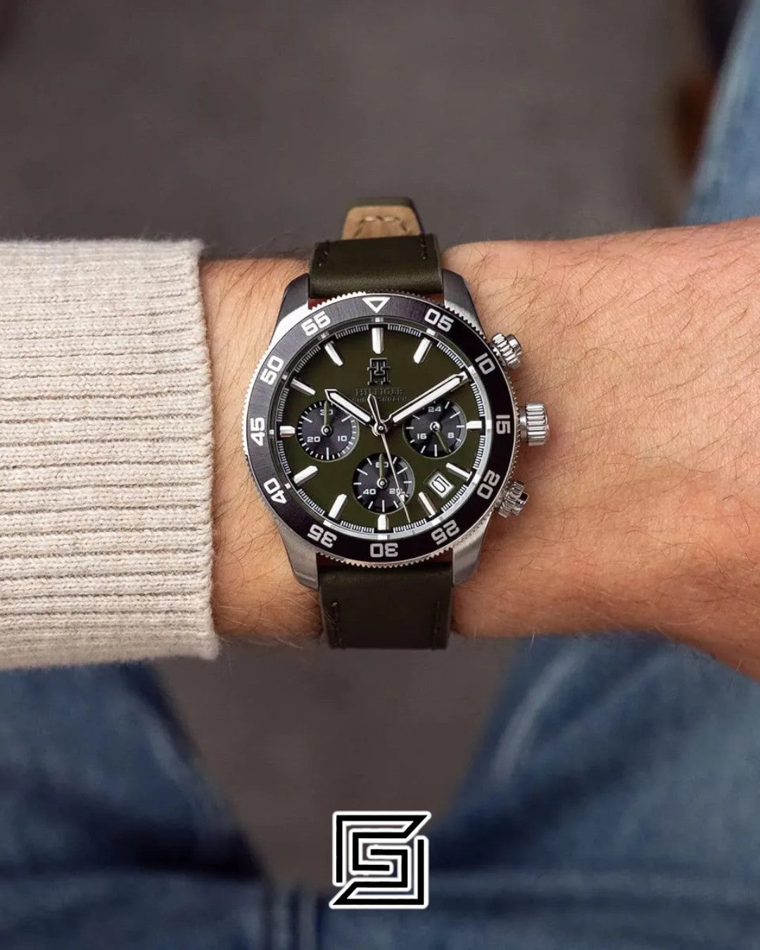 Tommy Hilfiger 1792188 Green Dial Chronograph Watch