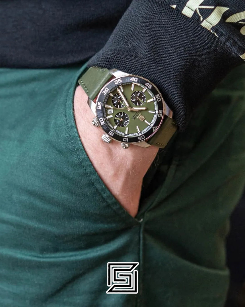 Tommy Hilfiger 1792188 Green Dial Chronograph Watch