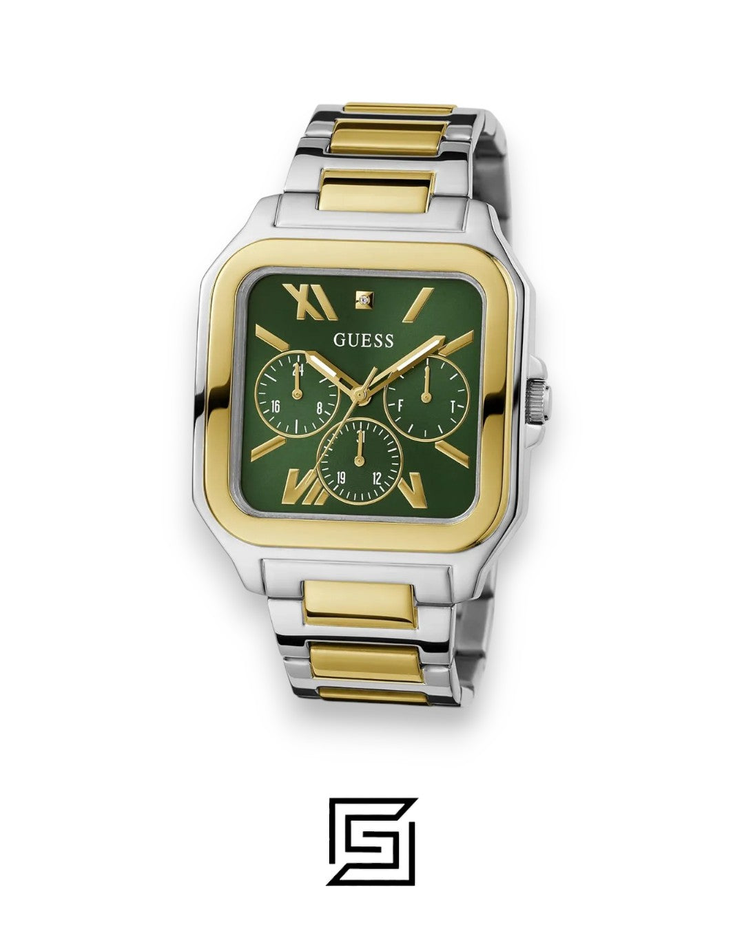 Guess GW0631G1 Green Dial Two-Tone Watch
