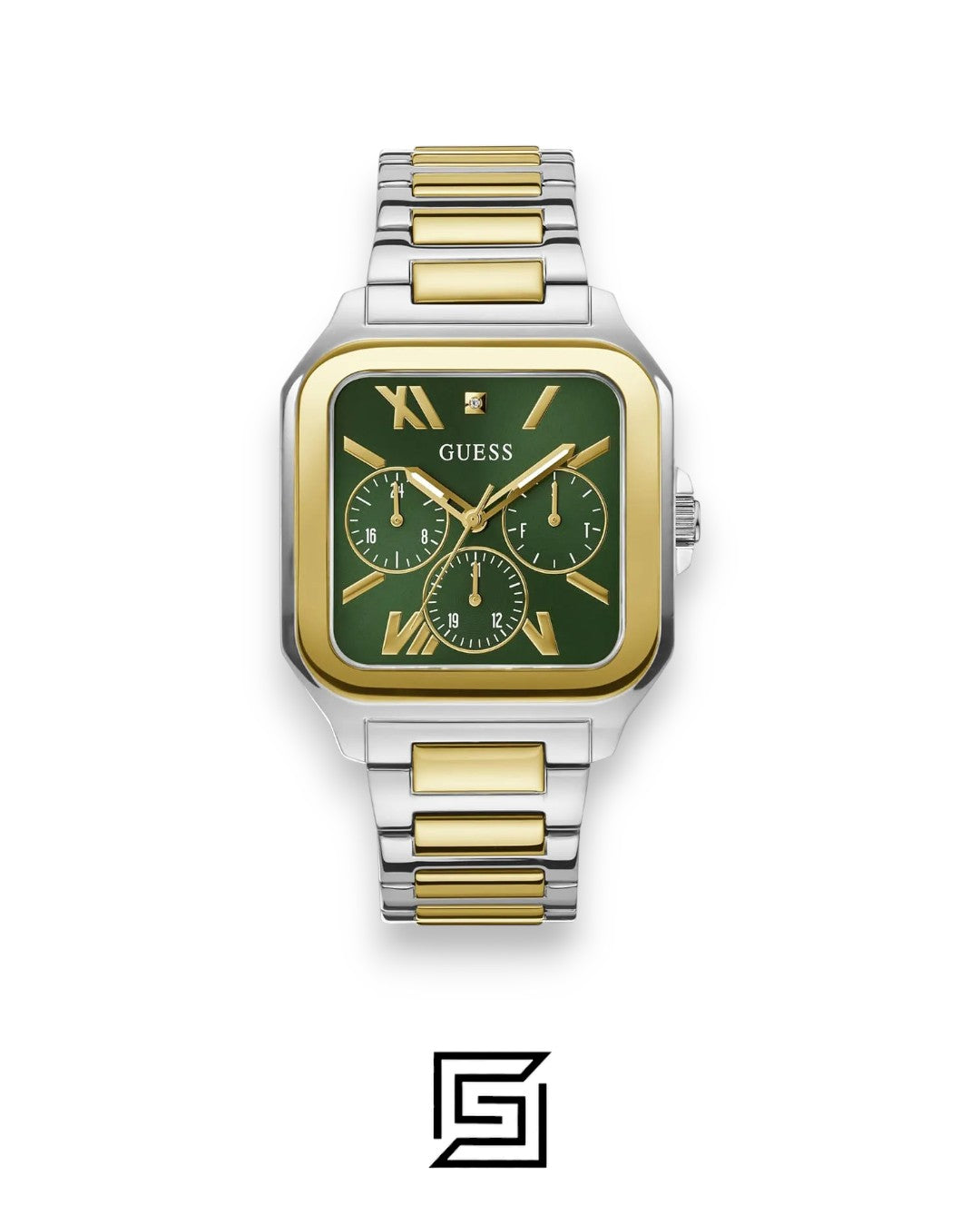 Guess GW0631G1 Green Dial Two-Tone Watch